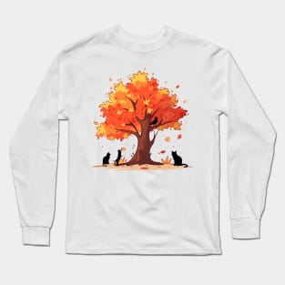 cat ' Whimsical Autumn Retreat Long Sleeve T-Shirt